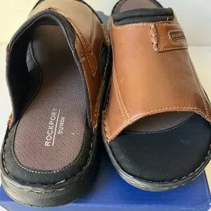 Rockport Brown Leather Slide Sandals Comfort Design Rockport | Shoes | Rockport Brown Leather Slide Sandals  main image 2